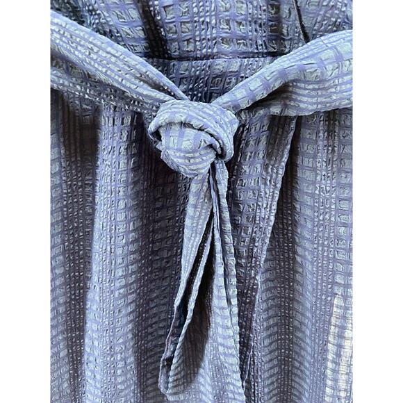 NWT NSR Dress Womens Sz M‎ Blue Ruffle Lined Wrap Neck Tie Crape Long Sleeve - Picture 5 of 12